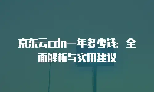 京东云数据分析一年多少钱？解读价格和成本