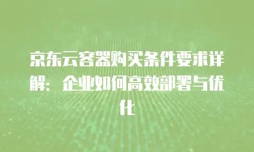 京东云轻量云主机租用：搭建高效稳定的网站服务器