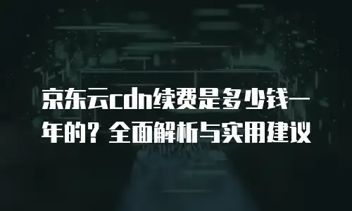 京东云服务器租用价格是多少
