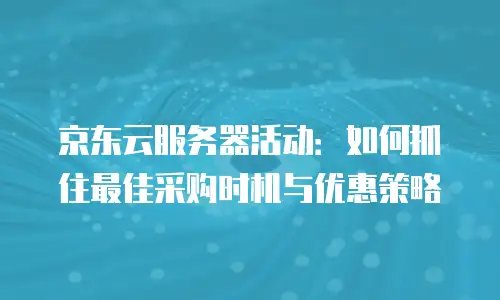 京东云服务器租赁费用是多少钱