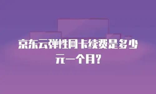 京东云弹性网卡续费是多少元一个月？