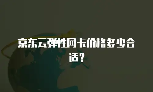 京东云弹性网卡价格多少合适？
