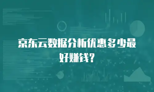 京东云数据分析优惠多少最好赚钱？
