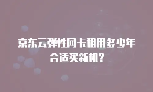 京东云弹性网卡租用多少年合适买新机？