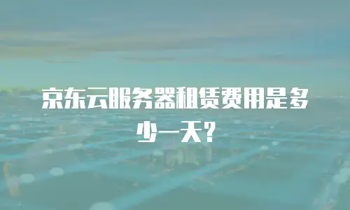 京东云服务器租赁费用是多少一天？