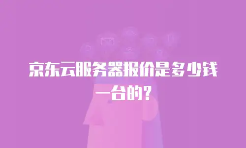京东云服务器报价是多少钱一台的？