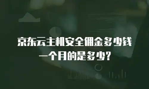 京东云主机安全佣金多少钱一个月的是多少？
