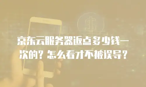 京东云服务器返点多少钱一次的？怎么看才不被误导？
