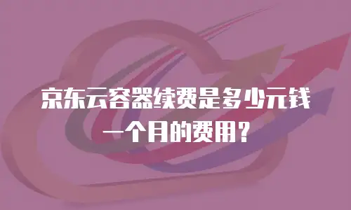 京东云容器续费是多少元钱一个月的费用？