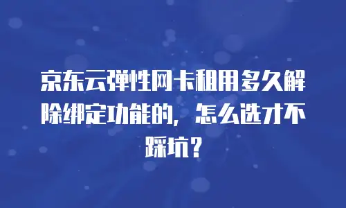 京东云弹性网卡租用多久解除绑定功能的，怎么选才不踩坑？