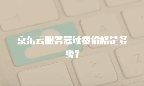 京东云服务器续费价格是多少？