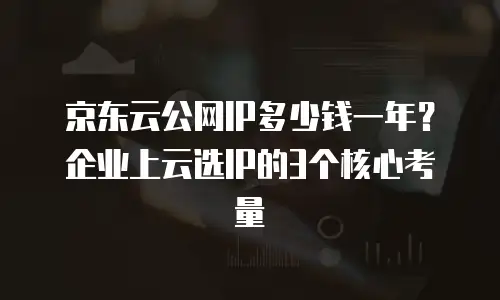 京东云公网IP多少钱一年？企业上云选IP的3个核心考量