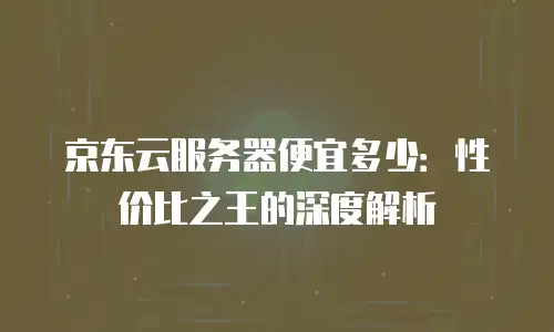 京东云服务器便宜多少：性价比之王的深度解析