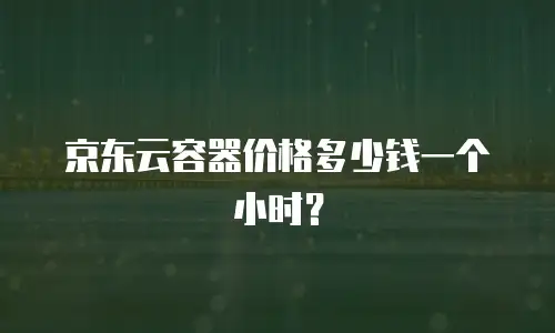 京东云容器价格多少钱一个小时？