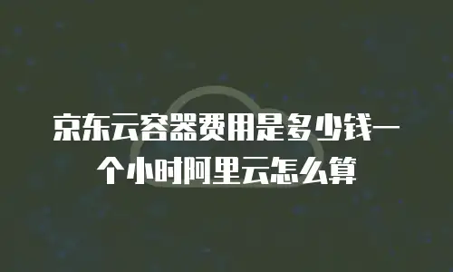 京东云容器费用是多少钱一个小时阿里云怎么算
