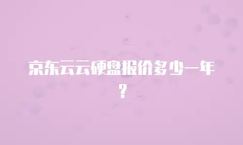 京东云云硬盘报价多少一年？