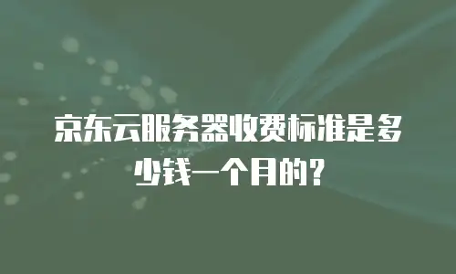 京东云服务器收费标准是多少钱一个月的？