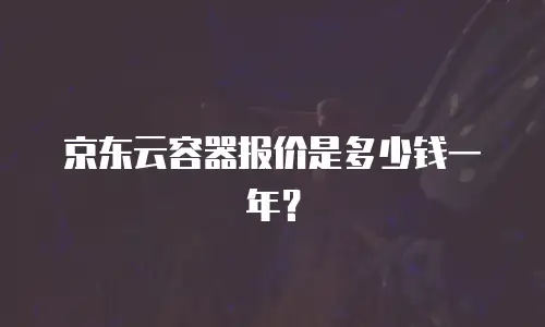 京东云容器报价是多少钱一年？