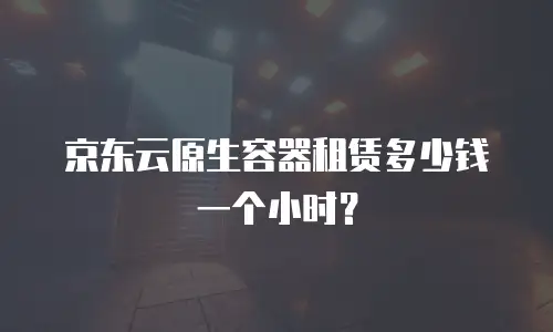 京东云原生容器租赁多少钱一个小时？