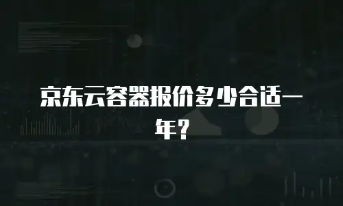 京东云容器报价多少合适一年？