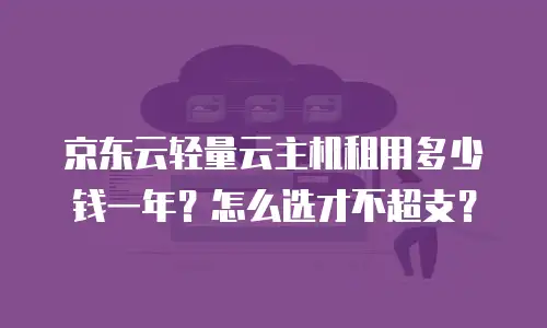 京东云轻量云主机租用多少钱一年？怎么选才不超支？