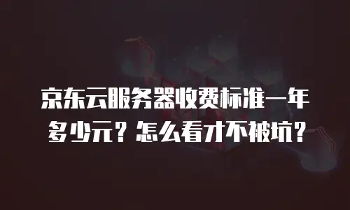 京东云服务器收费标准一年多少元？怎么看才不被坑？