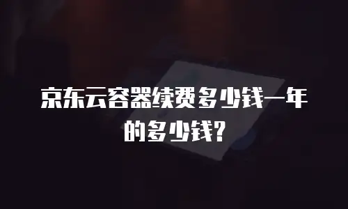 京东云容器续费多少钱一年的多少钱？