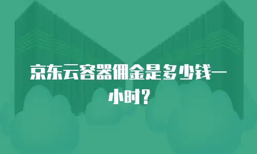 京东云容器佣金是多少钱一小时？