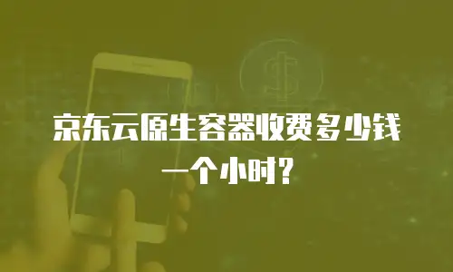 京东云原生容器收费多少钱一个小时？