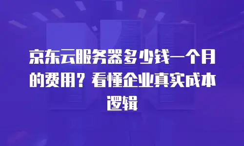 京东云服务器多少钱一个月的费用？看懂企业真实成本逻辑