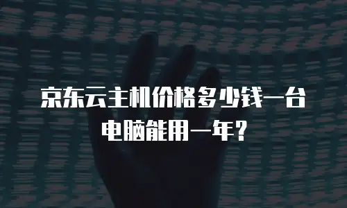 京东云主机价格多少钱一台电脑能用一年？