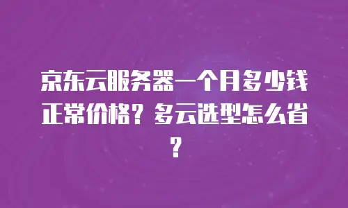 京东云服务器一个月多少钱正常价格？多云选型怎么省？