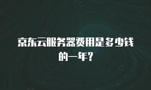 京东云服务器费用是多少钱的一年？