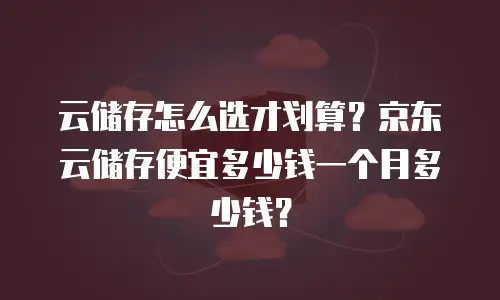 云储存怎么选才划算？京东云储存便宜多少钱一个月多少钱？