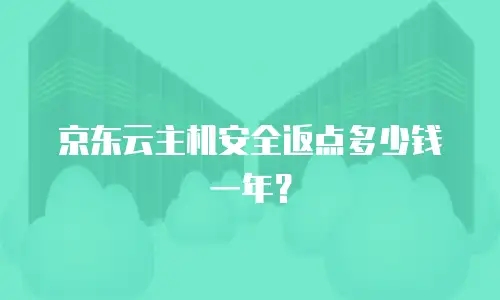 京东云主机安全返点多少钱一年？
