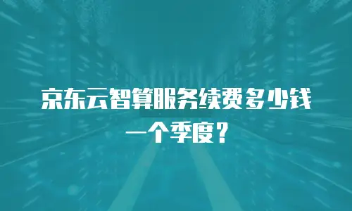 京东云智算服务续费多少钱一个季度？