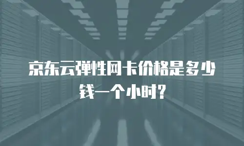 京东云弹性网卡价格是多少钱一个小时？