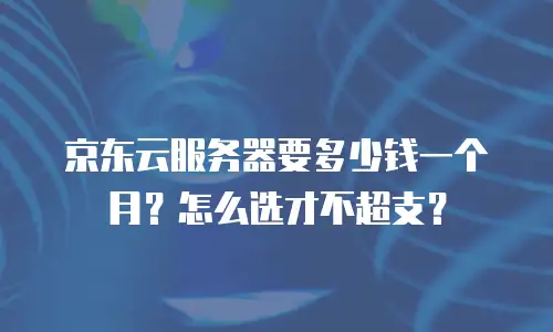 京东云服务器要多少钱一个月？怎么选才不超支？