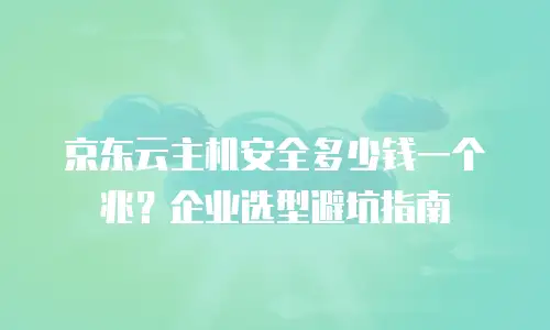 京东云主机安全多少钱一个兆？企业选型避坑指南