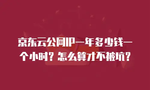 京东云公网IP一年多少钱一个小时？怎么算才不被坑？