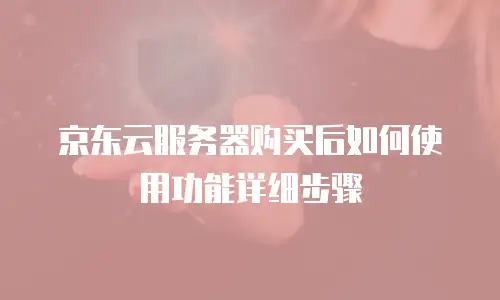 京东云服务器购买后如何使用功能详细步骤