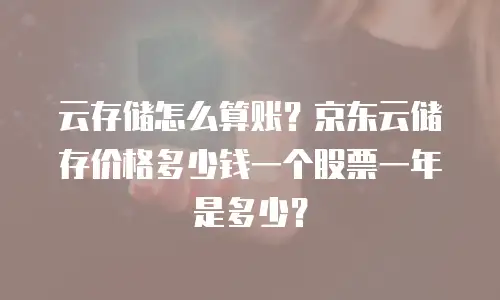云存储怎么算账？京东云储存价格多少钱一个股票一年是多少？