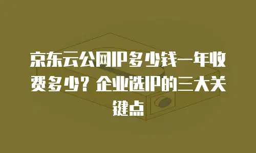 京东云公网IP多少钱一年收费多少？企业选IP的三大关键点