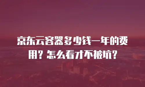 京东云容器多少钱一年的费用？怎么看才不被坑？