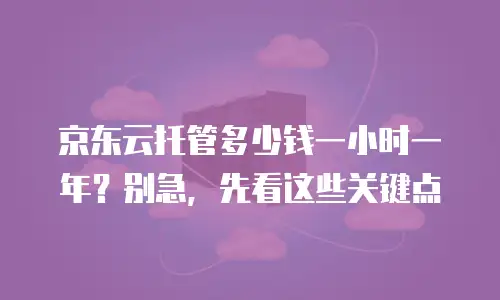 京东云托管多少钱一小时一年？别急，先看这些关键点