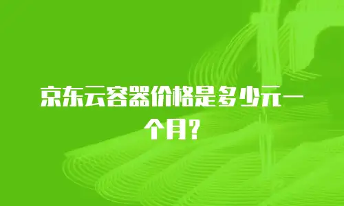 京东云容器价格是多少元一个月？