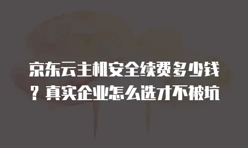 京东云主机安全续费多少钱？真实企业怎么选才不被坑