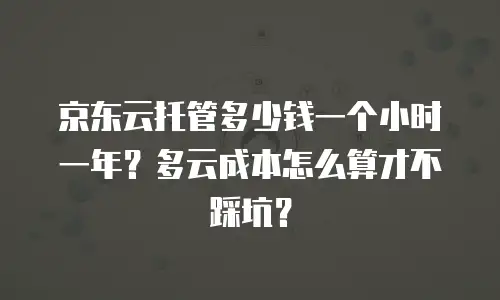京东云托管多少钱一个小时一年？多云成本怎么算才不踩坑？
