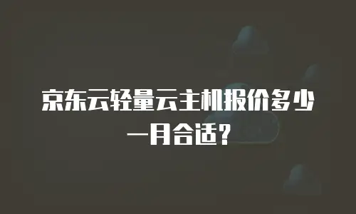 京东云轻量云主机报价多少一月合适？