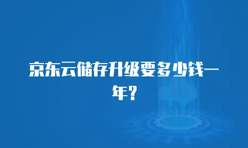 京东云储存升级要多少钱一年？